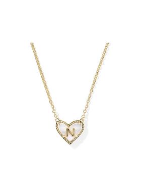 代购Kendra Scott女士项链精致简约优雅百搭心形字母N珍珠母贝