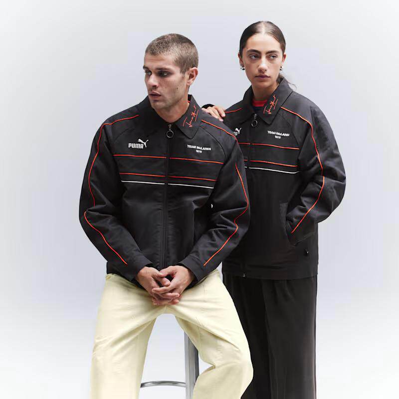 海外代购Puma/彪马男士运动茄克立领黑色赛车休闲赛车服夹克