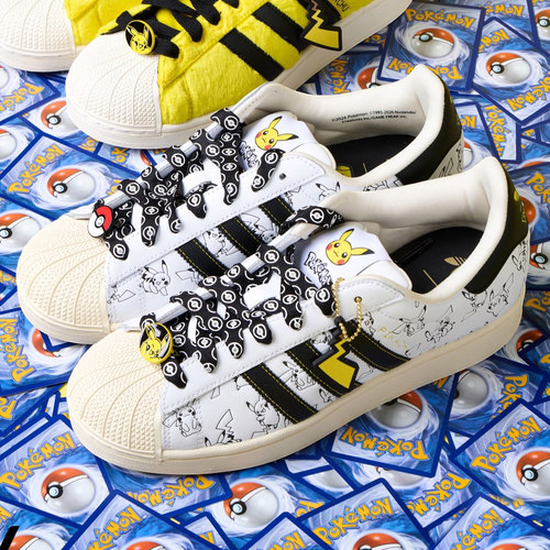 代购Pokémon X Adidas阿迪达斯宝可梦联名皮卡丘印花贝壳头板鞋