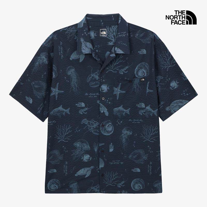 海外代购THE NORTH FACE/北面男士运动T恤透气吸汗短袖翻领