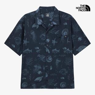 海外代购THE NORTH FACE/北面男士运动T恤透气吸汗短袖翻领
