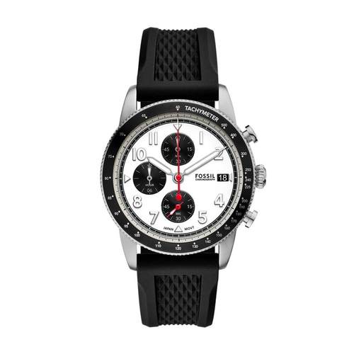 代购Fossil化石男士腕表计时日期夜光测速金属防水硅胶黑色商务