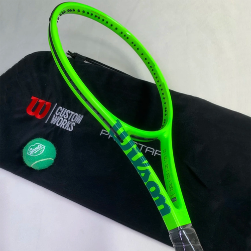代购WILSON Pro Staff 97L V14威尔胜荧光绿配色定制网球拍可刻字