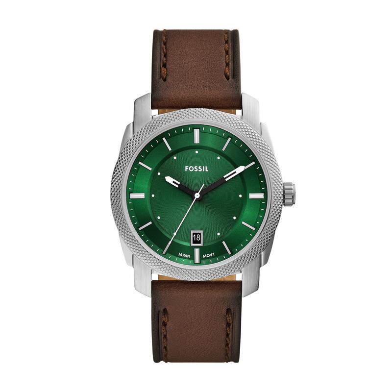 代购Fossil化石男士腕表日期夜光防水指针皮带金属绿色棕色商务