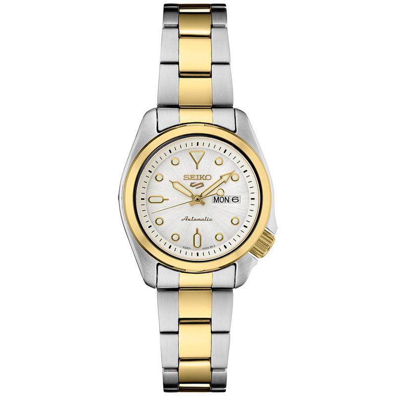 代购Seiko精工女士腕表自动日历夜光计时双色钢带防水精钢商务