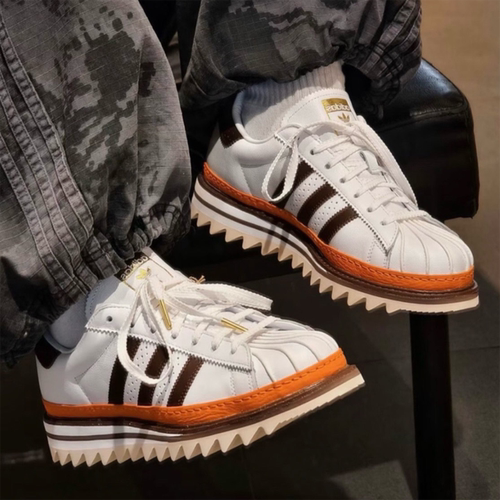 代购Adidas x CLOT Superstar阿迪达斯联名款陈冠希锯齿厚底板鞋
