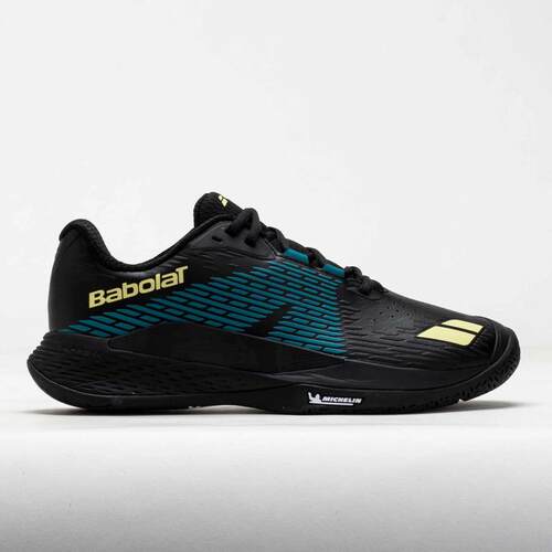 海外代购BABOLAT/百保力男士网球鞋耐磨大底抓地力黑色蓝色