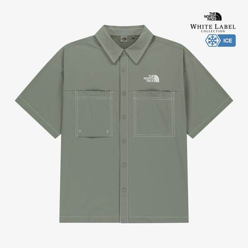 海外代购THE NORTH FACE/北面男女运动T恤透气凉感短袖翻领户外