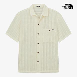 海外代购THE NORTH FACE/北面男士运动T恤透气吸汗翻领针织纹理