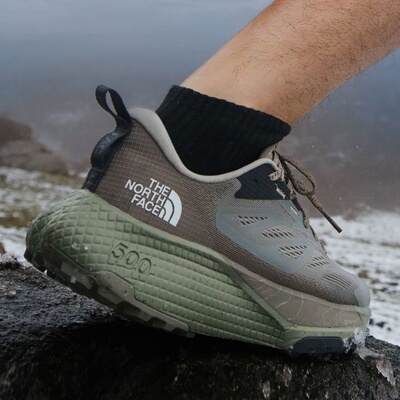 代购THE NORTH FACE Altamesa 500北面粘土灰绿缓震耐磨越野跑鞋