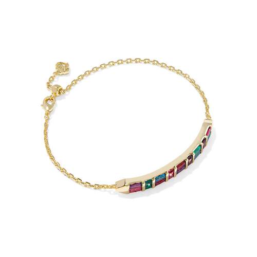 代购Kendra Scott女士手链简约优雅时尚轻盈金色彩色宝石