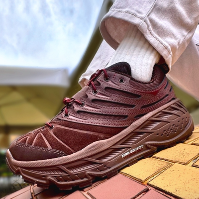 代购HOKA ONEONE STINSON EVO OG TP复古红棕反毛皮户外越野跑鞋