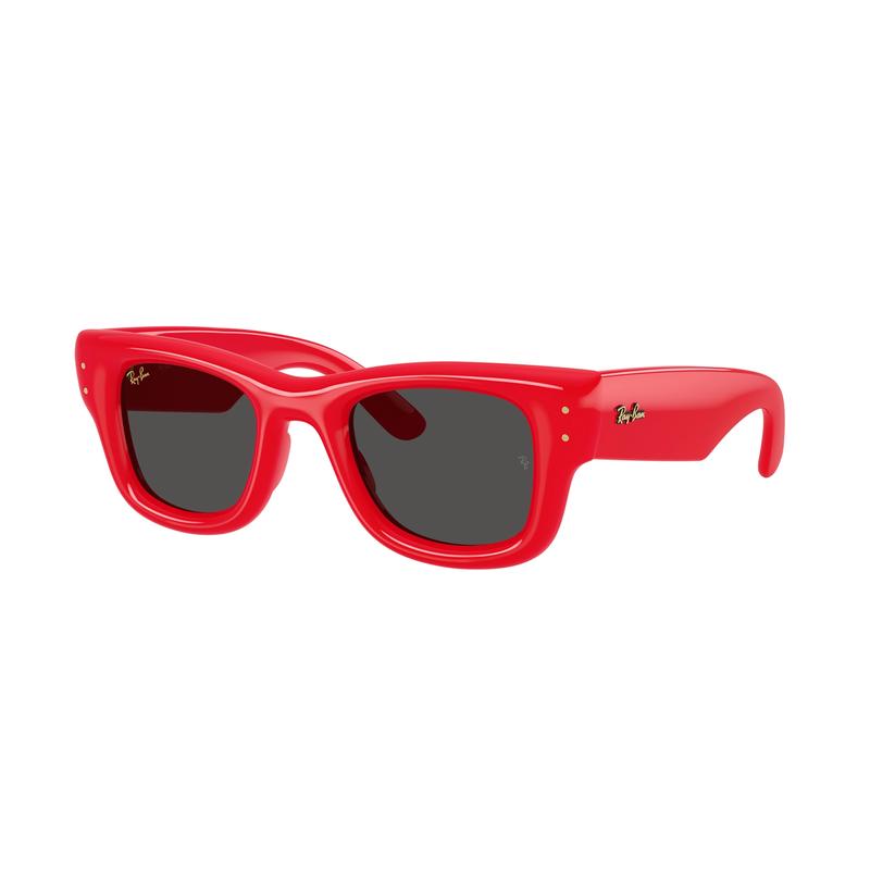 代购Ray&middot;Ban/雷朋超轻聚酰胺方形红框全黑镜片太阳镜男女通用潮