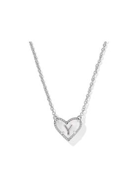 代购Kendra Scott女士项链简约精致时尚百搭心形字母Y银色