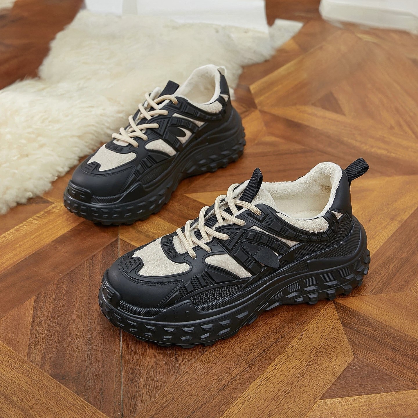 厚底显瘦毛毛鞋女外穿老爹鞋春小码313233内增高加绒运动鞋休闲鞋,女鞋,老爹鞋,淘宝优惠券,粉丝福利购,淘宝优惠卷