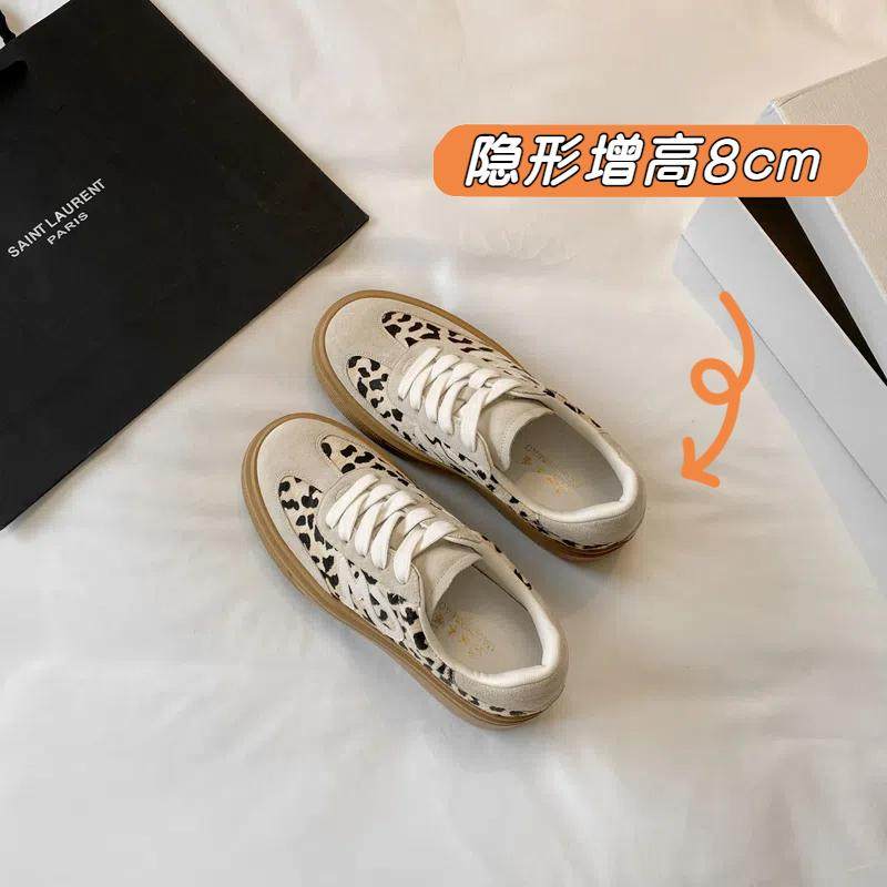 厚底豹纹德训鞋女真皮小码313233内增高马毛休闲鞋2026春新款板鞋,女鞋,休闲板鞋,淘宝优惠券,粉丝福利购,淘宝优惠卷