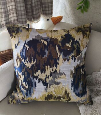 3油画风水墨画抱枕套客厅沙发飘窗样板间时尚简约45*45（不含芯）