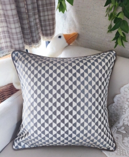 1现代简约色织提花高精密黑白灰百搭抱枕套客厅沙发办公室不含芯