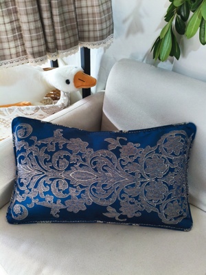 C2客厅沙发车饰长方形腰枕套汽车护腰抱枕套不含芯（浅色&奶咖）