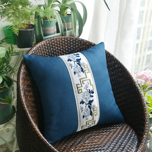 新中式抱枕棉麻沙发靠垫