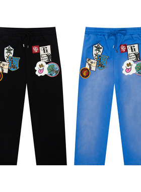 GRAF原创品牌【TheSample】基础采样系列徽章绒可爱鬼法工蓝长裤