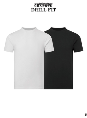 GRAF原创品牌【DailyHustle】Drill紧身打底内搭圆领T恤短袖260g