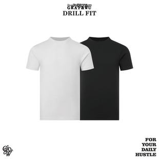 GRAF原创品牌【DailyHustle】Drill紧身打底内搭圆领T恤短袖260g