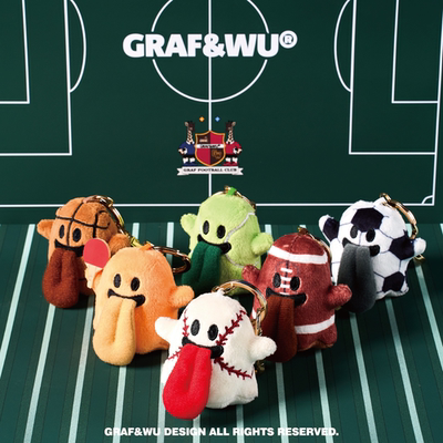 GRAF原创品牌【迷你版】运动可爱鬼篮球排球球类绒潮流玩偶钥匙扣