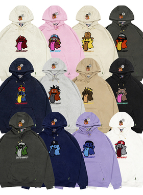 GRAF原创品牌【老学校】BooGhost可爱鬼2.0说唱歌手重磅薄绒帽衫