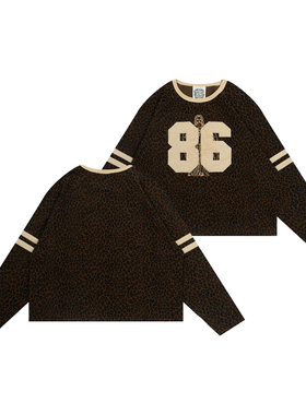 GRAF原创品牌【TheSample】基础采样系列豹纹女神短运动美式长袖