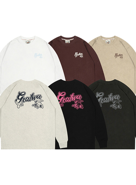 GRAF原创品牌【升级】美式字母新版AK47小天使白鸽春秋打底长袖T