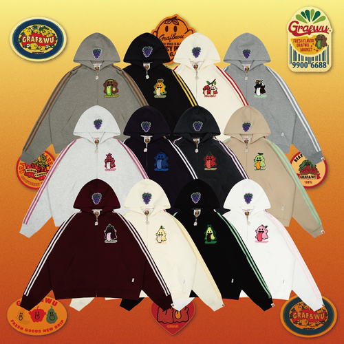 GRAF水果派对十二刺绣可爱帽衫