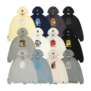 GRAF原创品牌【五行起源】金木水火土金暗光元素可爱鬼毛巾绣帽衫