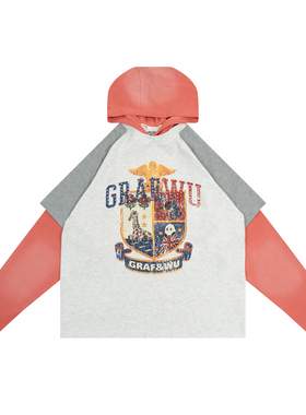 GRAF原创品牌【TheSample】基础采样系列徽章洗褪华夫格破坏帽衫