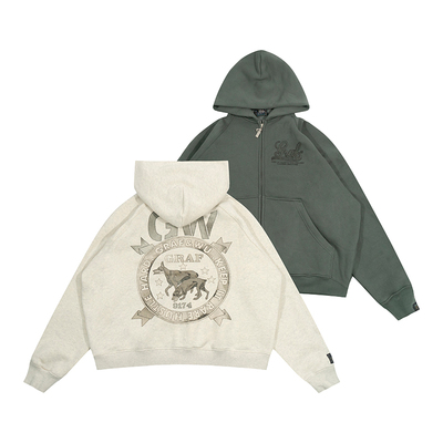 GRAFWU杜宾猎犬抓绒帽衫