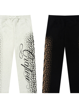 GRAF原创品牌【TheSample】基础采样系列渐变雪豹纹水钻加绒卫裤