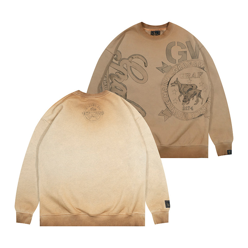 GRAF&WU做旧卫衣圆领卫衣