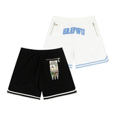 GRAF原创品牌简约设计美式 基础LOGO北卡蓝刺绣宽松街头篮球短裤