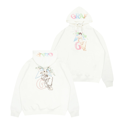 GRAF原创品牌【TheRemix】面料混音系列幸运女神手绣手工破坏帽衫