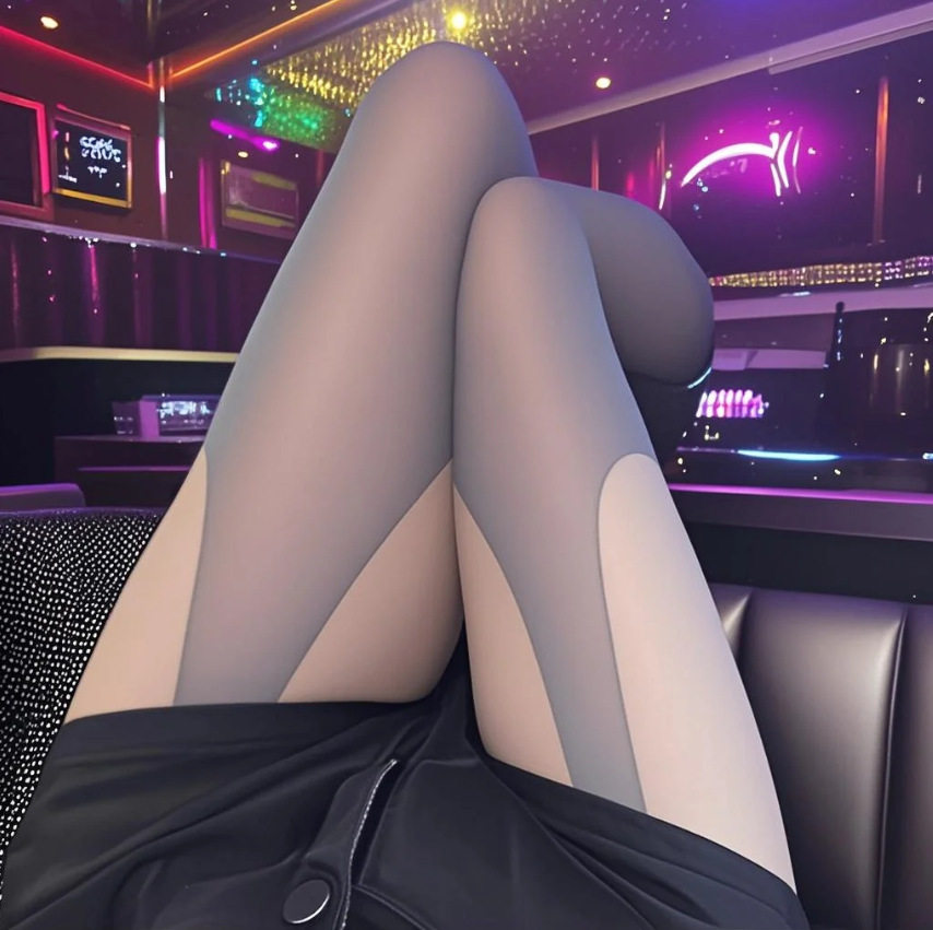 天彻马油镂空撩人透肤油亮连裤丝袜内衣性感纯欲黑丝穿搭诱惑