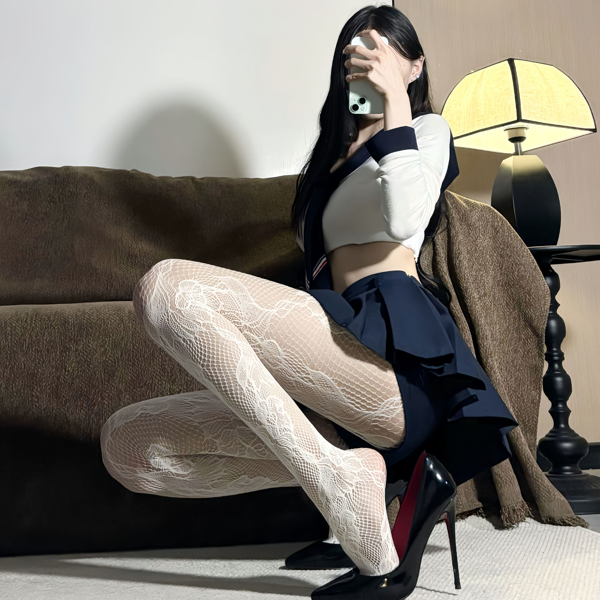 性感蕾丝提花连裤袜纯欲镂空情趣丝袜女夏薄款透肤诱惑黑丝渔网袜