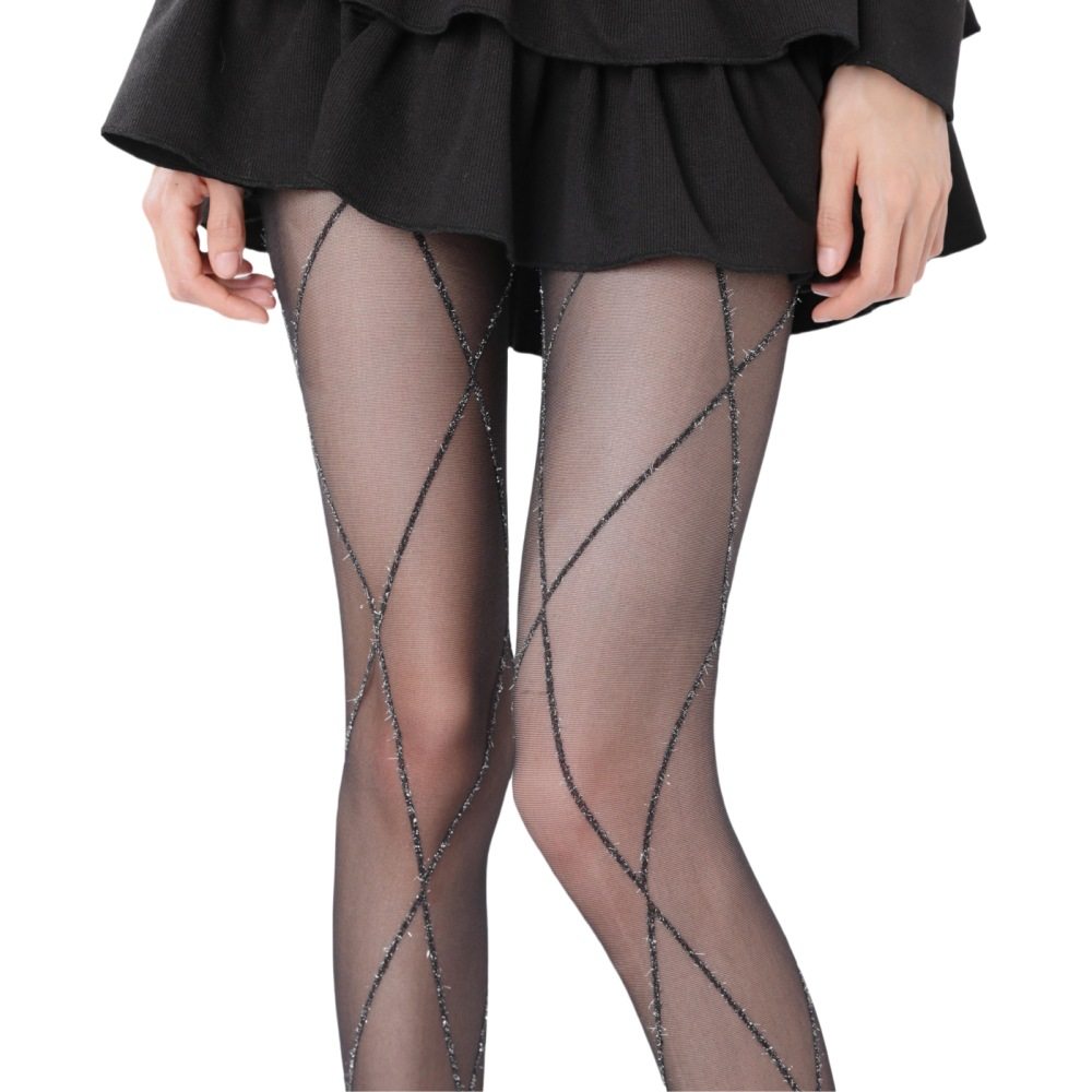复古交叉菱格黑丝袜女春秋薄款银丝闪闪美肤袜日系洛丽塔纯欲白丝,女士内衣/男士内衣/家居服,连裤袜/打底袜,淘宝优惠券,粉丝福利购,淘宝优惠卷