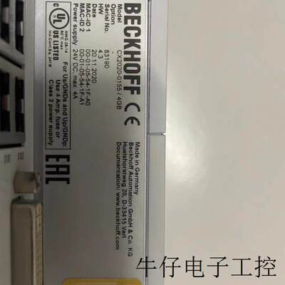 BECKHOFF CPU模块CX2020-0155/4GB全新正品实物拍摄拍前议价