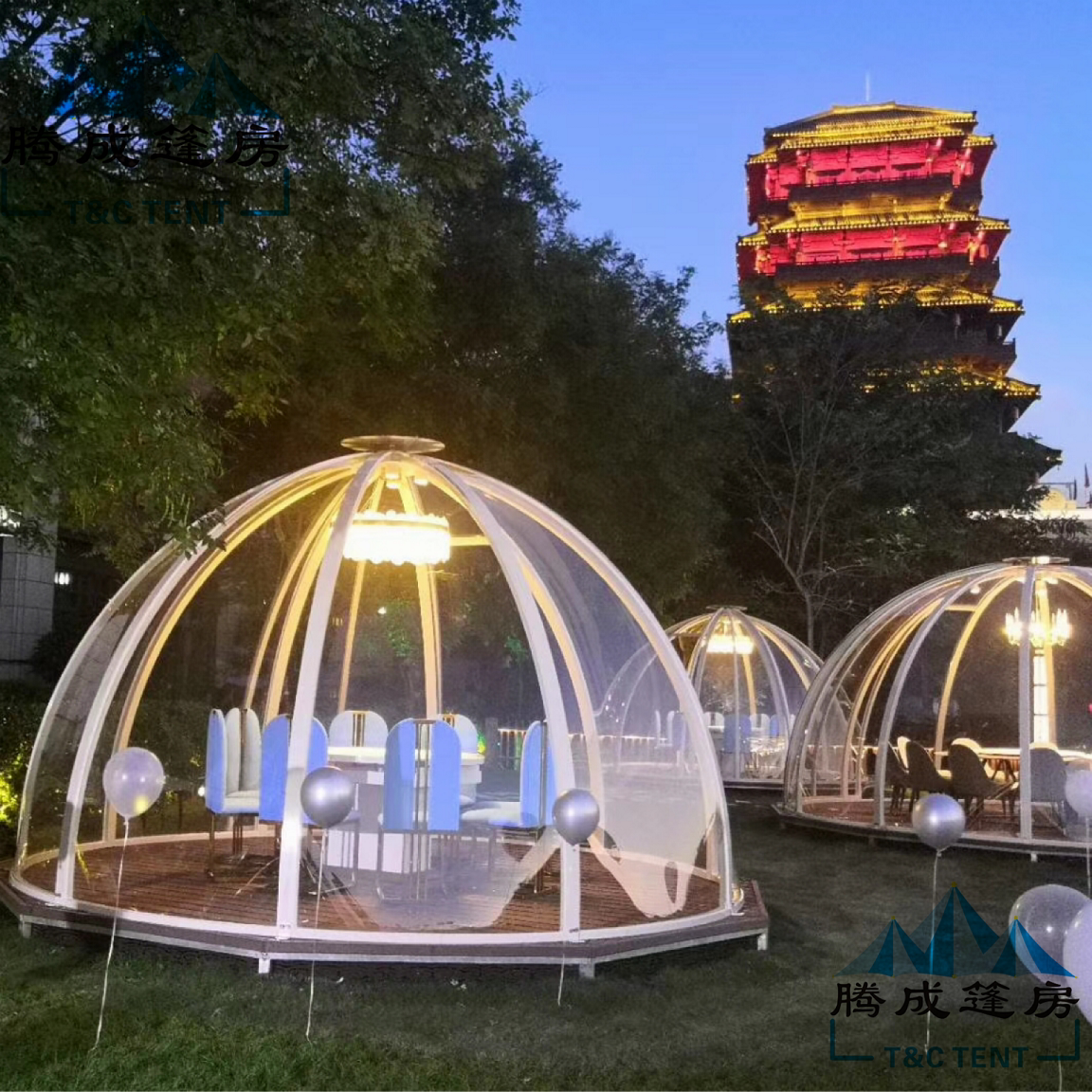 新品半圆型球形透明pc星空屋玻璃网红泡泡屋民宿帐篷酒店户外野营