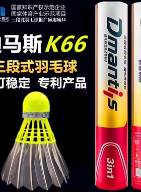 迪马斯K66三段式黑色羽毛球D45比赛训练用球D51飞行稳定耐打王D50