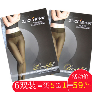 襪低腰T襠防勾絲襪女夏季 6雙裝 姿多美6852連褲 透明性感女襪 薄款