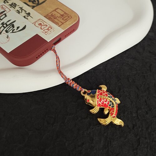 新款好运锦鲤手机链钥匙扣挂件包挂男女款逢考必过上岸吉祥饰品