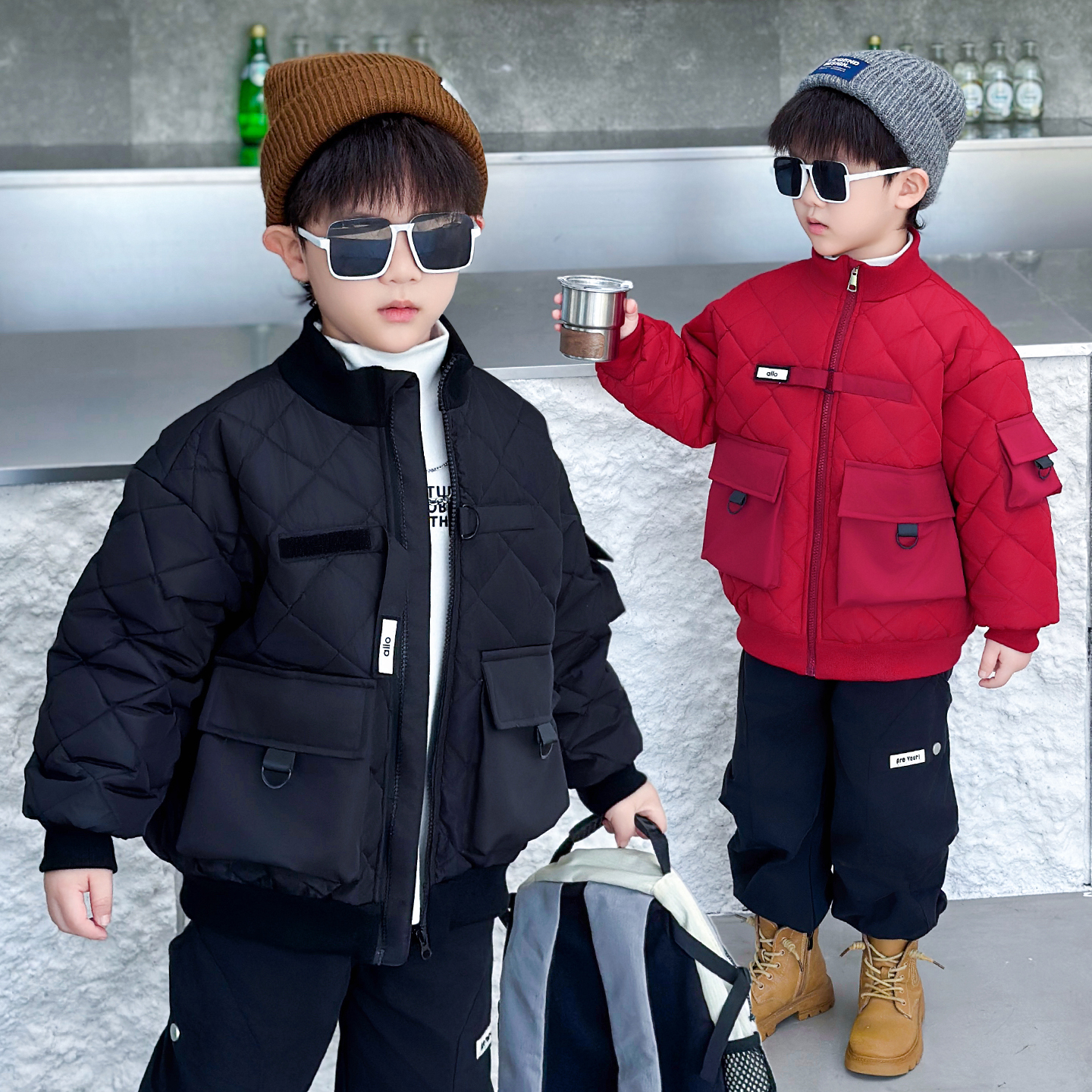 男童秋冬装夹棉棒球服外套2025新款儿童加厚上衣宝宝二棉衣服洋气