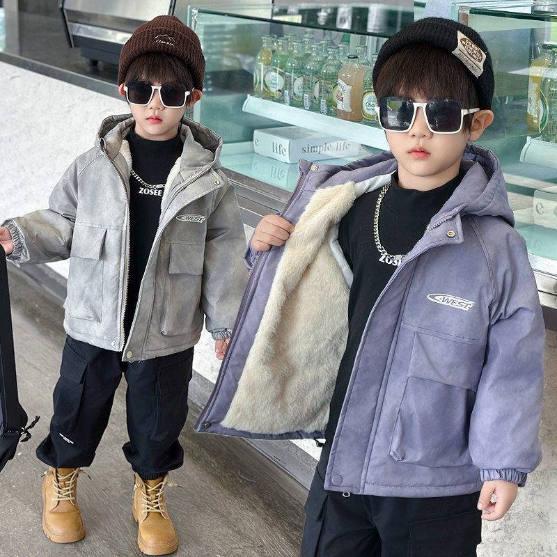男童加绒外套儿童冲锋衣男孩2025新款秋冬装加绒时髦风衣加厚衣服,童装/婴儿装/亲子装,普通外套,淘宝优惠券,粉丝福利购,淘宝优惠卷