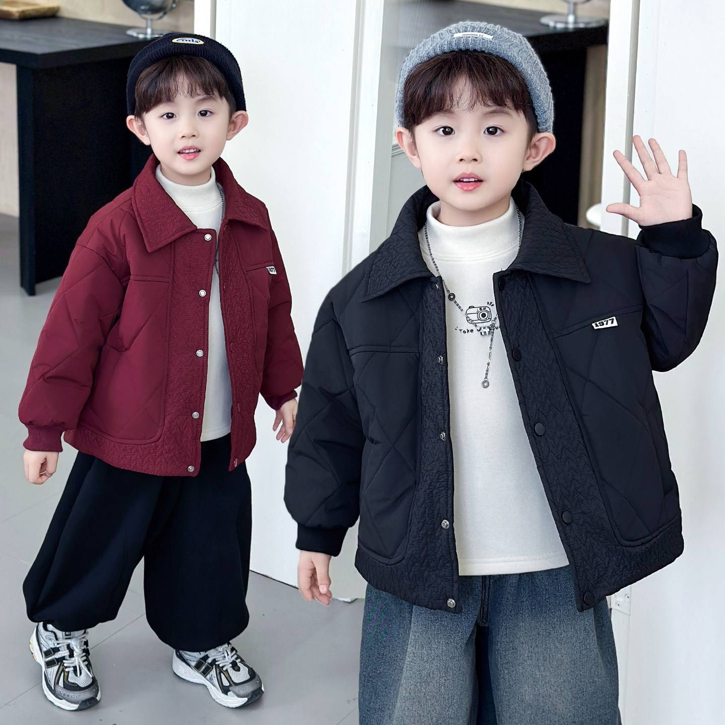 男童秋冬夹棉外套2025新款儿童轻薄款保暖棉服宝宝冬装加厚棉衣潮,童装/婴儿装/亲子装,普通外套,淘宝优惠券,粉丝福利购,淘宝优惠卷